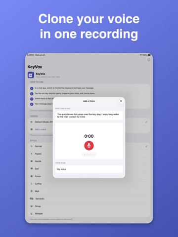 KeyVox iPad screenshot