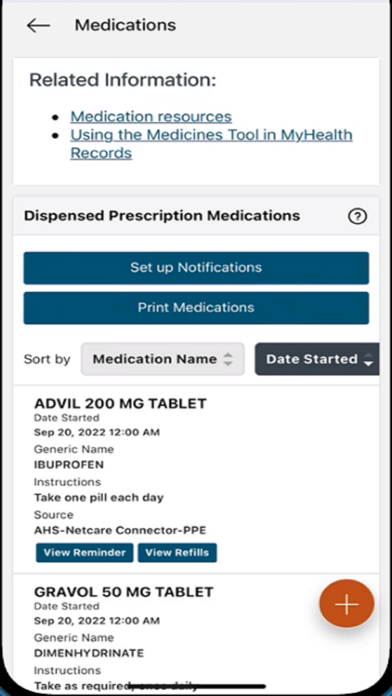 MyHealth Records Screenshot