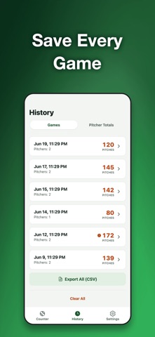 Pitch Counter・Baseball iPhone screenshot
