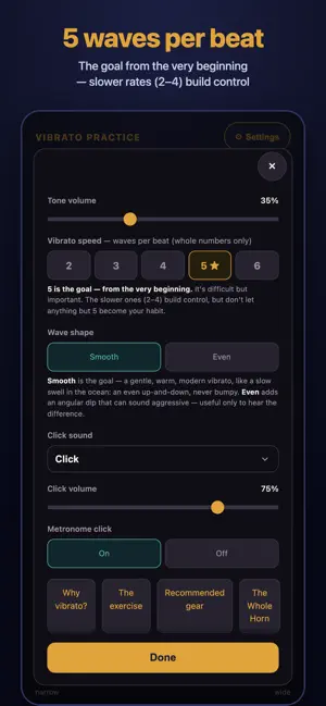 Vibrato Practice: Tone Trainer screenshot 3
