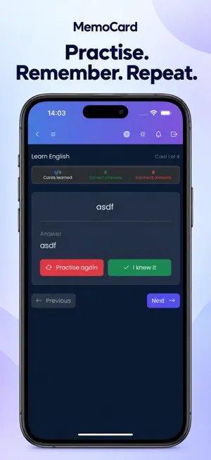 MemoCard Learn with Flashcards screenshot 4