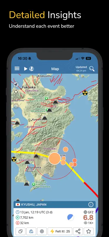 Séisme+ Alertes, carte et info screenshot 8 of 10