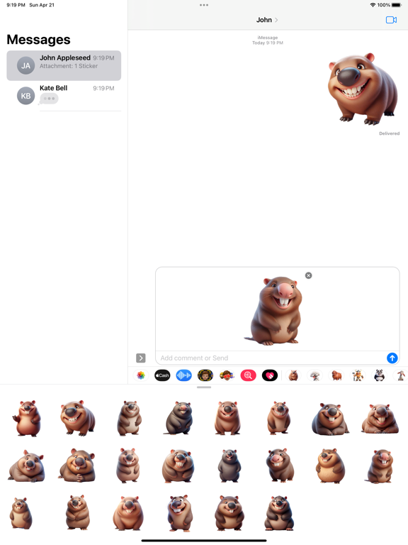 Screenshot #5 pour Happy Wombat Stickers