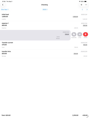 MyLedger: GnuCash Companion iPad screenshot