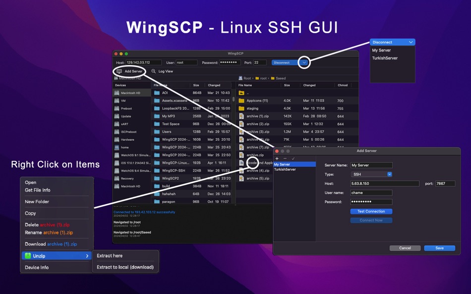 #3. WingSCP - Linux SSH GUI (macOS) Podle: Khatuli Todua