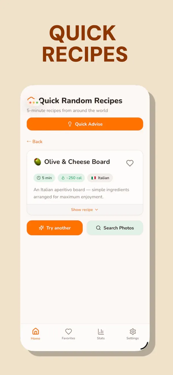 Screenshot #1 pour Quick Random Recipes World