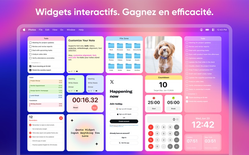 Screenshot #2 pour DeskWidgets: Widgets de Bureau