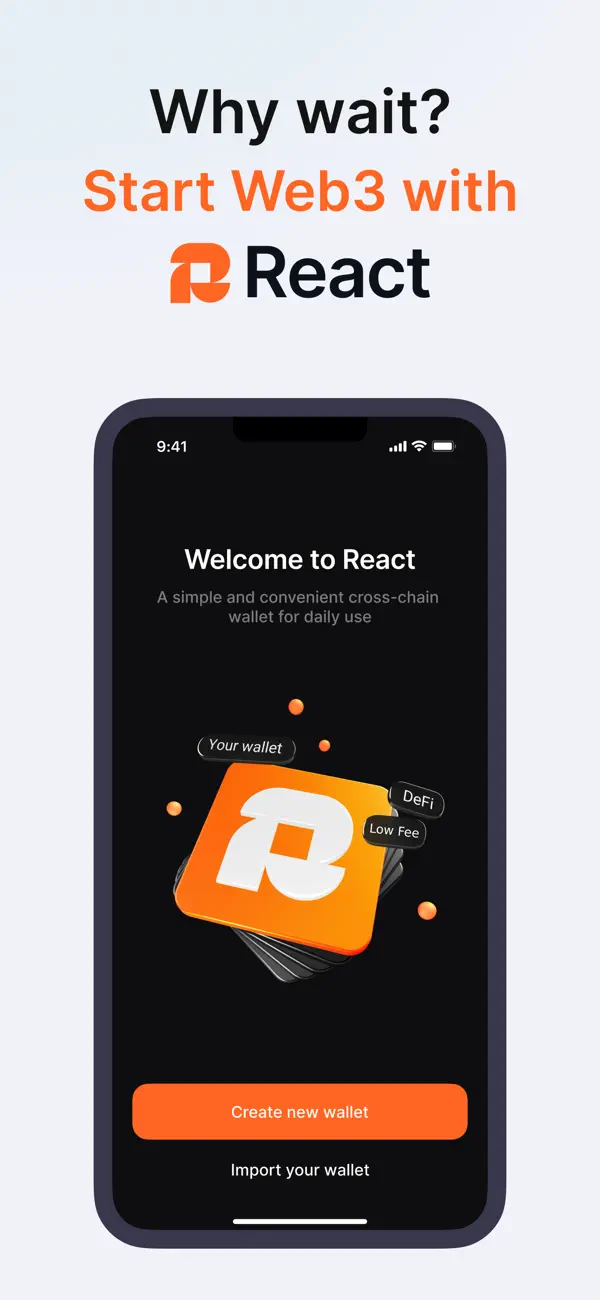 #4. React: Crypto Wallet (iOS) Tekijänä: REACT WALLET TECHNOLOGY LIMITED