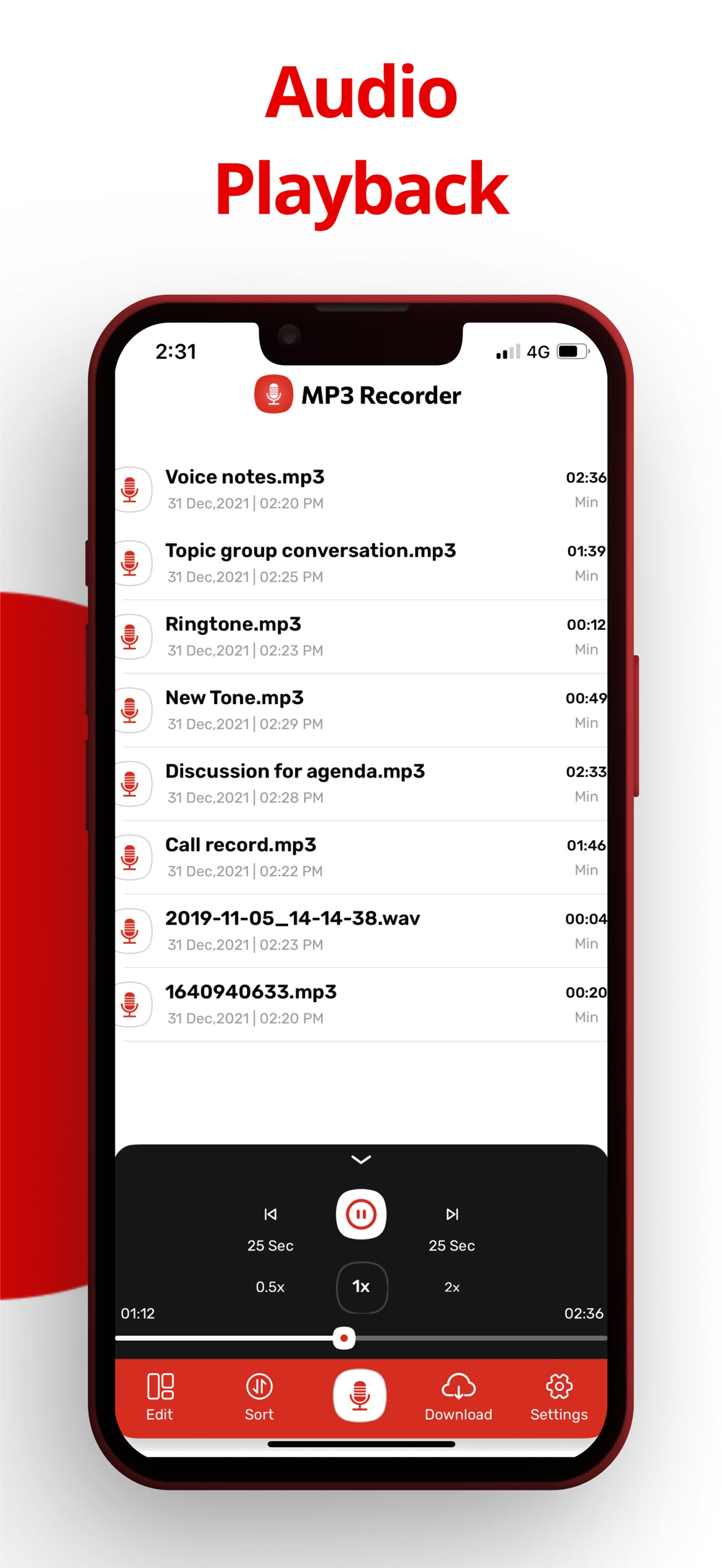 Voice Recorder:Mp3 Audio Memo screenshot 4