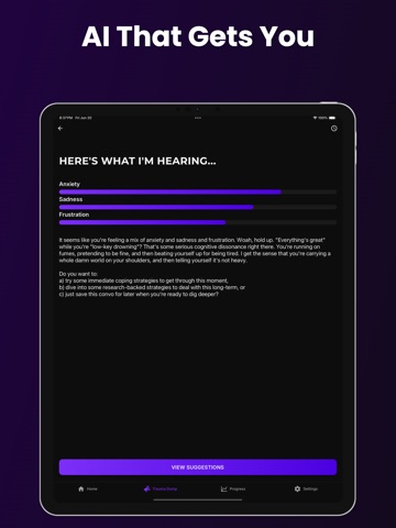Trauma Dump: AI Therapy iPad screenshot