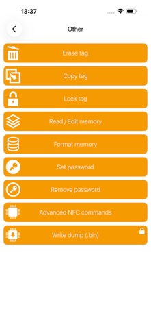 NFC Tools iPhone screenshot