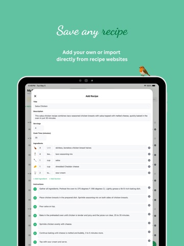 Robin's Meal Planner iPad screenshot
