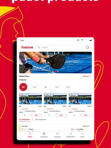 Padelink iPad screenshot