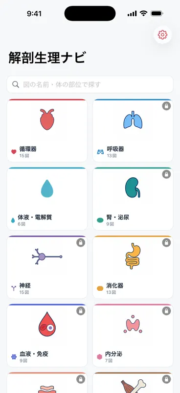 解剖生理ナビ - 図で引く人体のしくみ screenshot 1 of 6