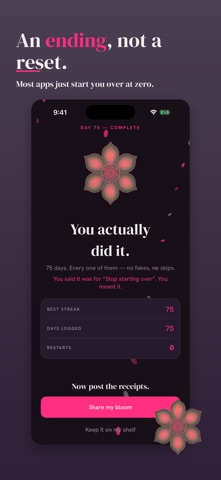 Bloomstreak: 75 Day Challenge iPhone screenshot