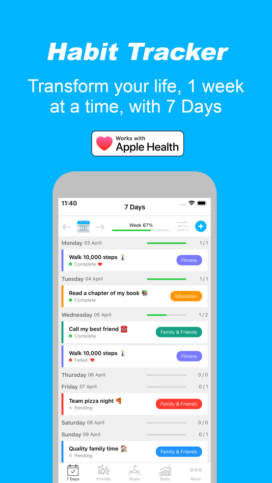 Habit & Goal Tracker - 7 Days - 1.24.4 - (iOS)