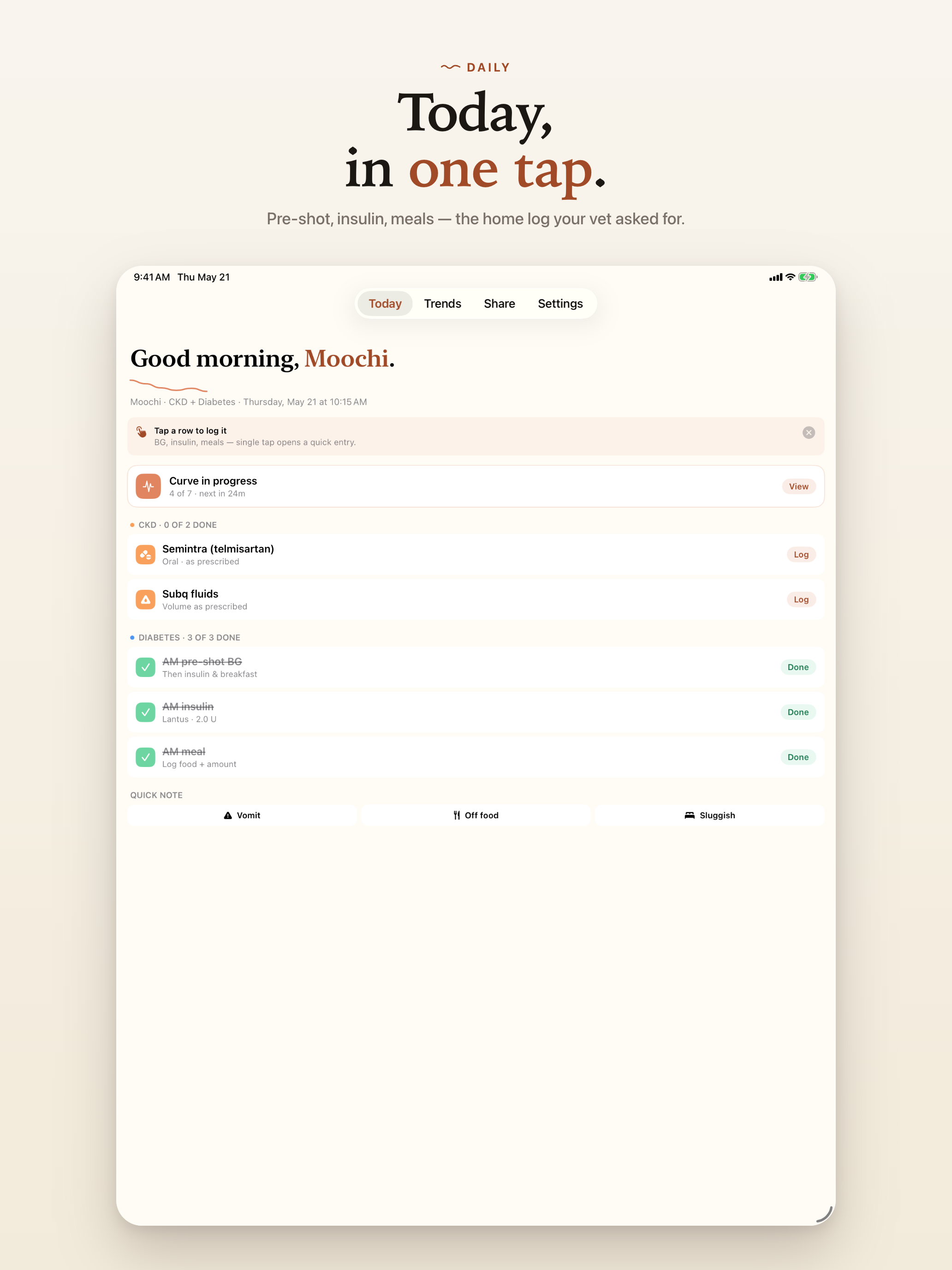 Curve: Pet Diabetes Tracker