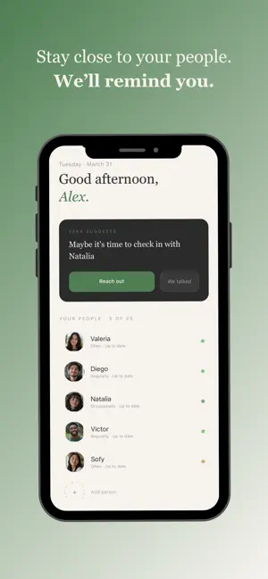 Vera: Relationship Reminders screenshot 2