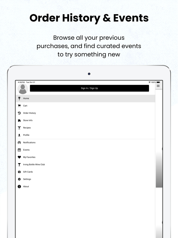Irving Bottle iPad screenshot 2 - Shopping app