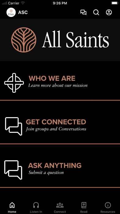 All Saints Church app screenshot