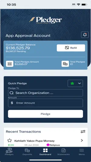 Pledger Charitable screenshot 1