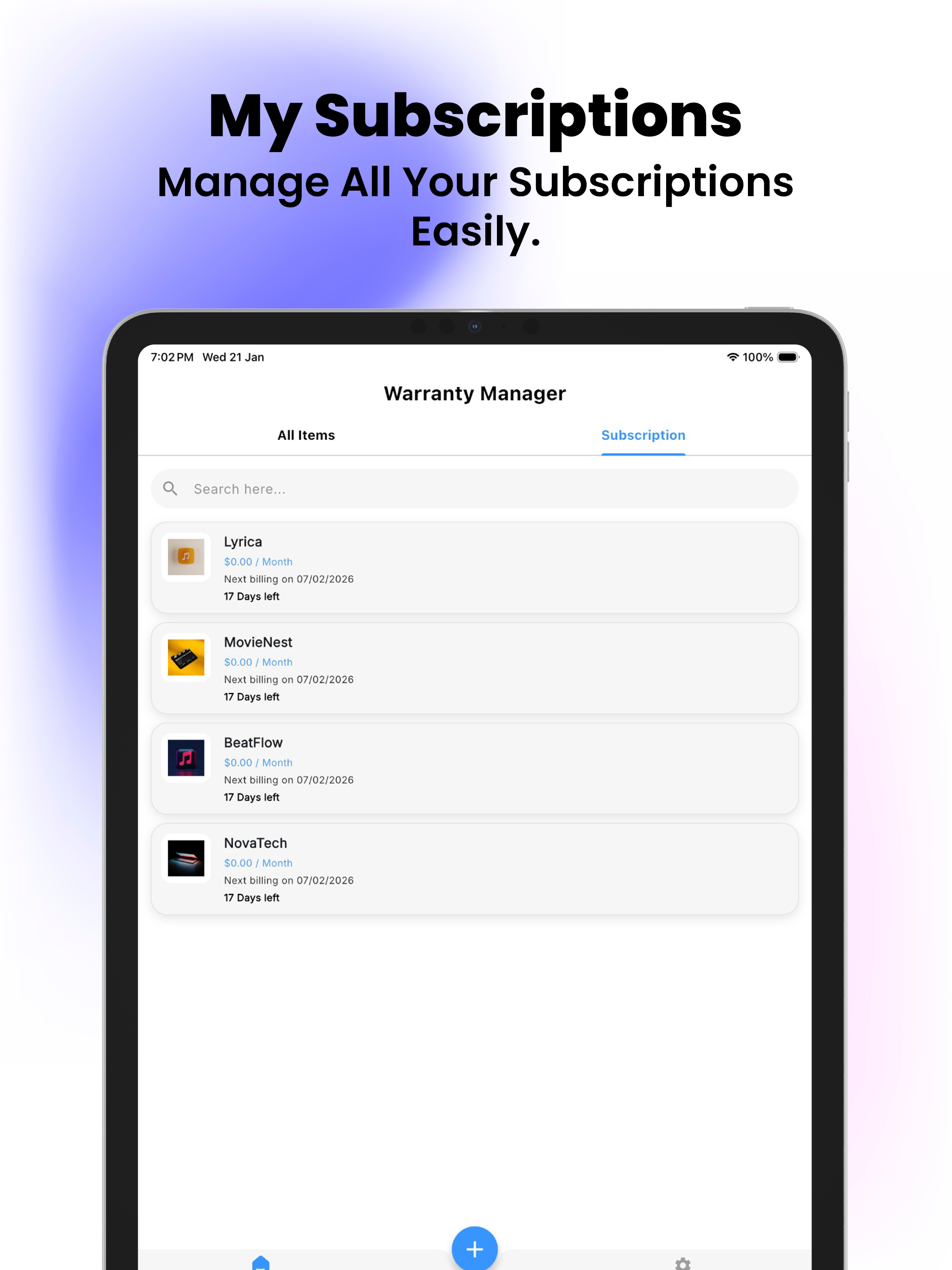 Zee Warranty Manager
