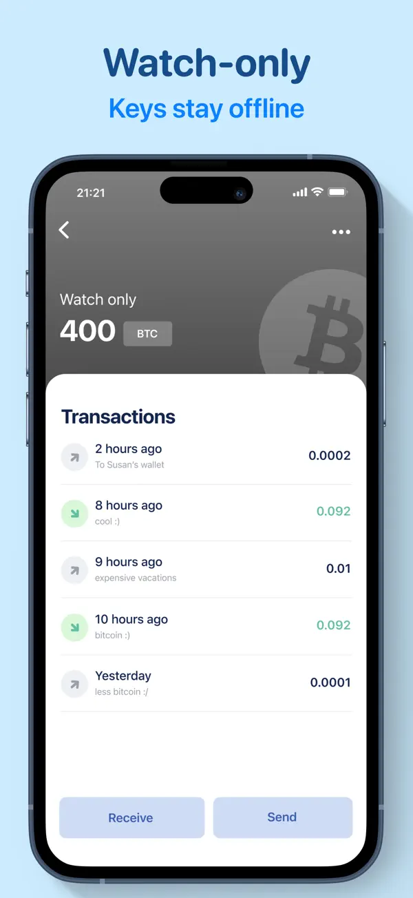 BlueWallet - Bitcoin Wallet iPhone App Screenshot 2 – Finanzen