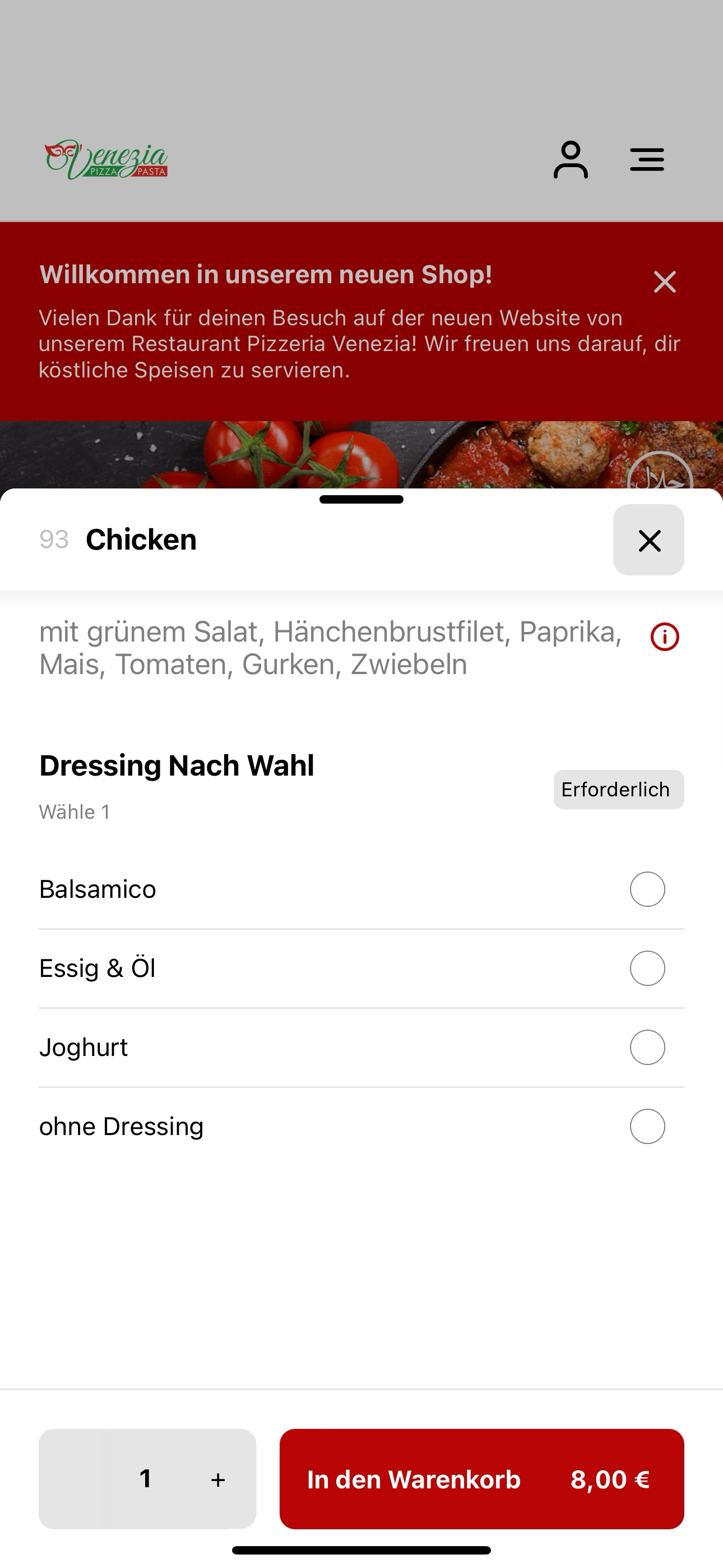 Pizzeria Venezia Lieferservice