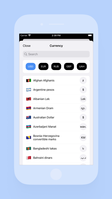 Budget: expenses and income Screenshot