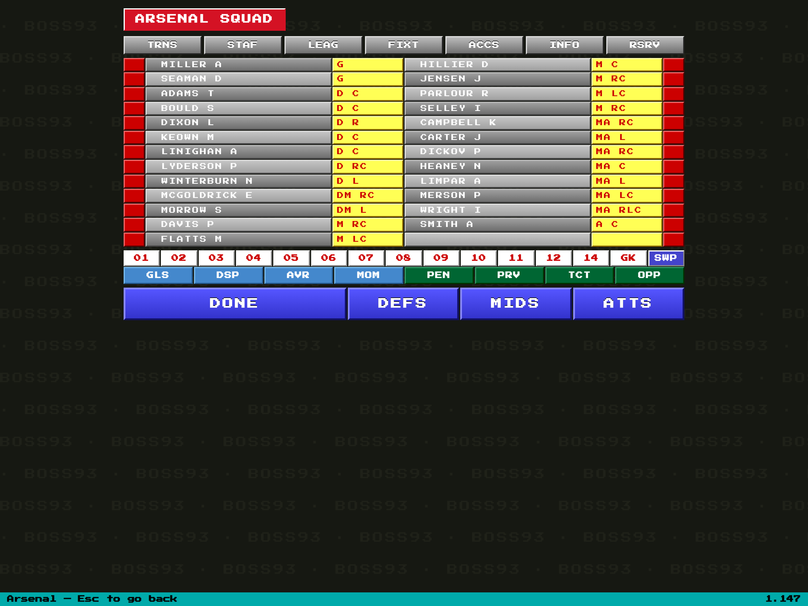 BOSS93: Retro Football Manager