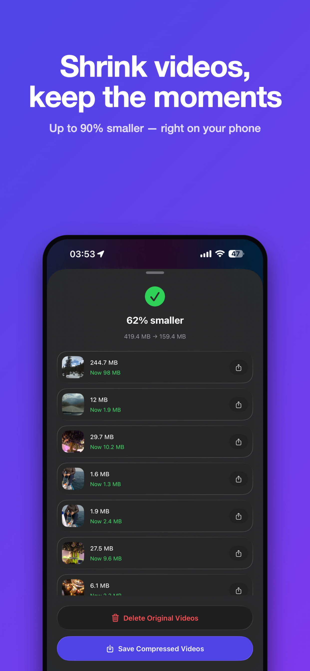 Fast Compressor : Shrink video screenshot 3