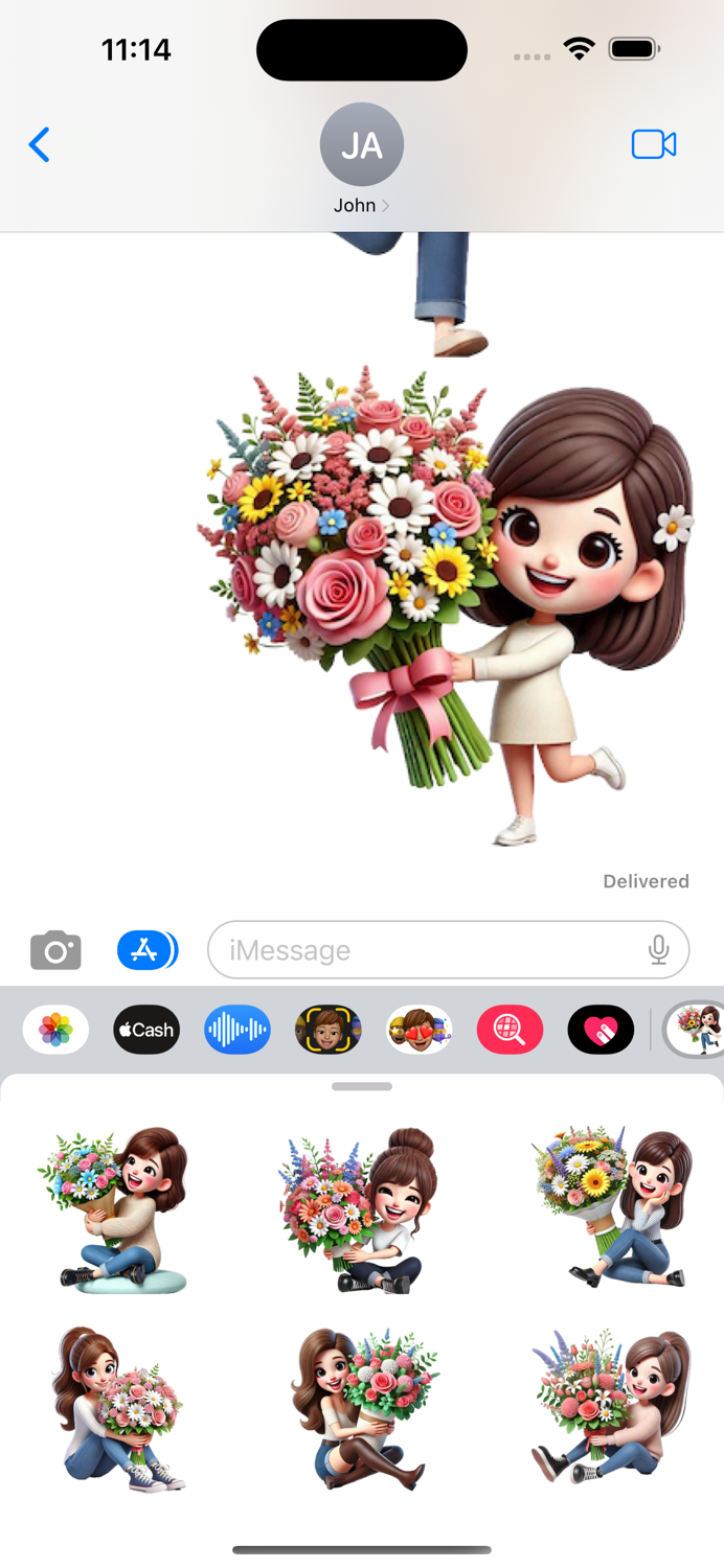 Bouquet Woman Stickers