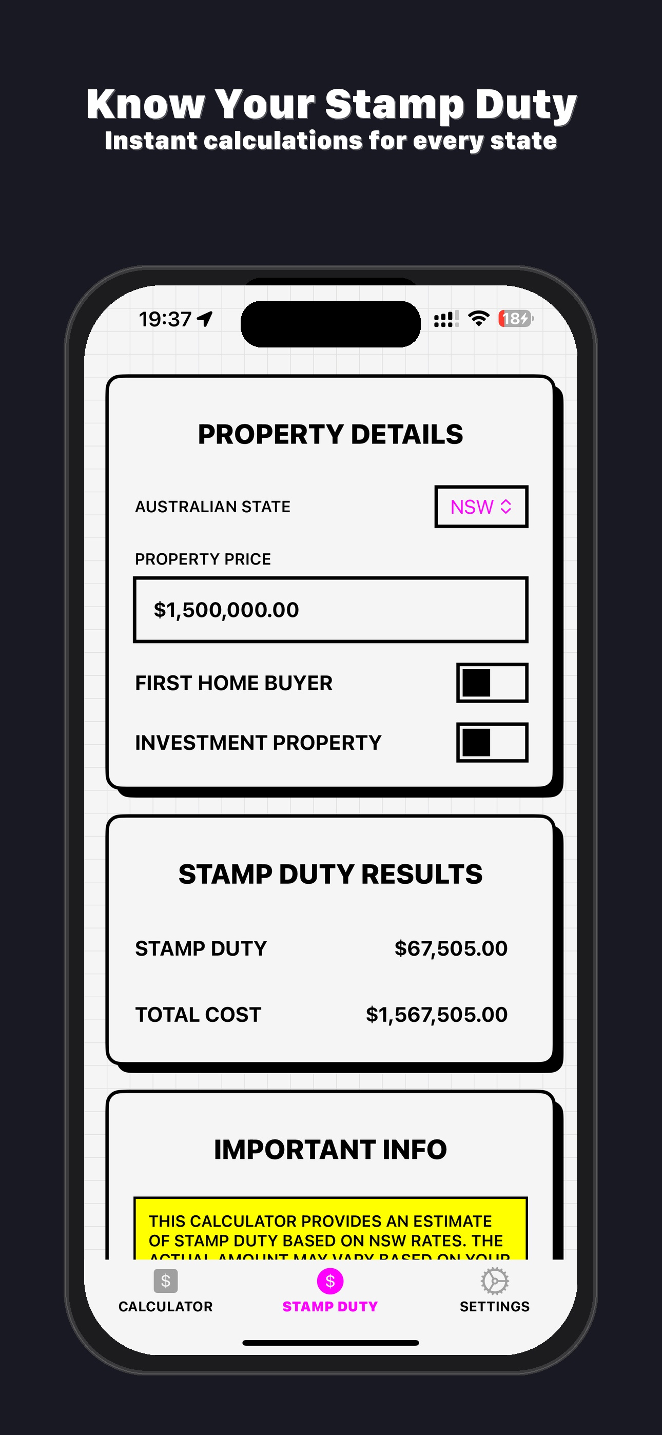 Sparrow Property Calculator screenshot 3