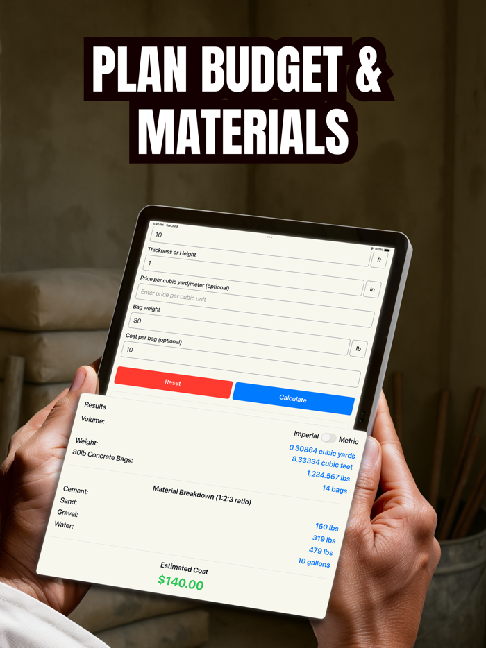 Concrete Calculator Exact
