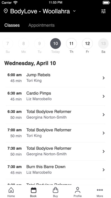 Bodylove Pilates Screenshot