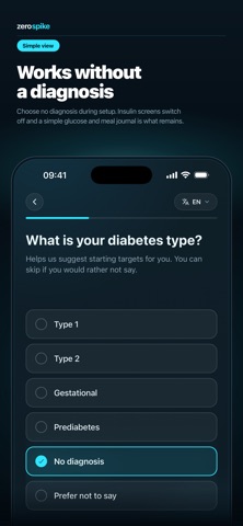zerospike: Blood Sugar Diary iPhone screenshot
