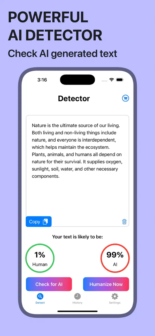 Screenshot #1 pour Detect AI Text : AI Rewrite