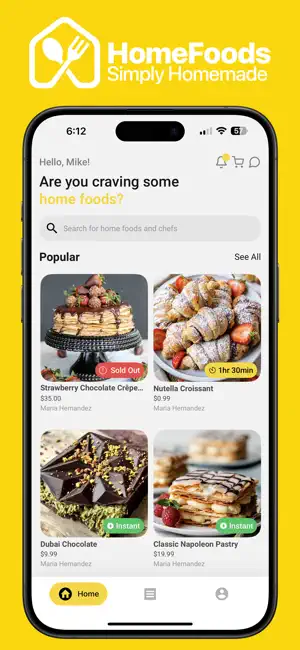 HomeFoods - Homemade Meals screenshot 1