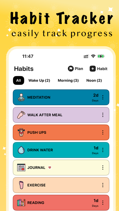 ShineDay - Habit Tracker Screenshot 2 - AppWisp.com ShineDay - Habit Tracker Screenshot 2 - AppWisp.com