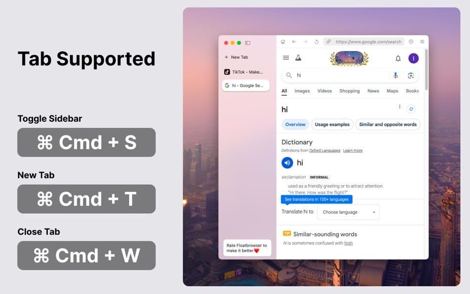 #5. Menubar Browser - FloatBrowser (macOS) Podle: 超 程