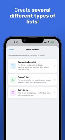 Checklist: Reusable Lists Screenshot 2 of 9