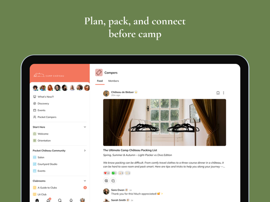 Camp Château iPad screenshot 2 - Social Networking app