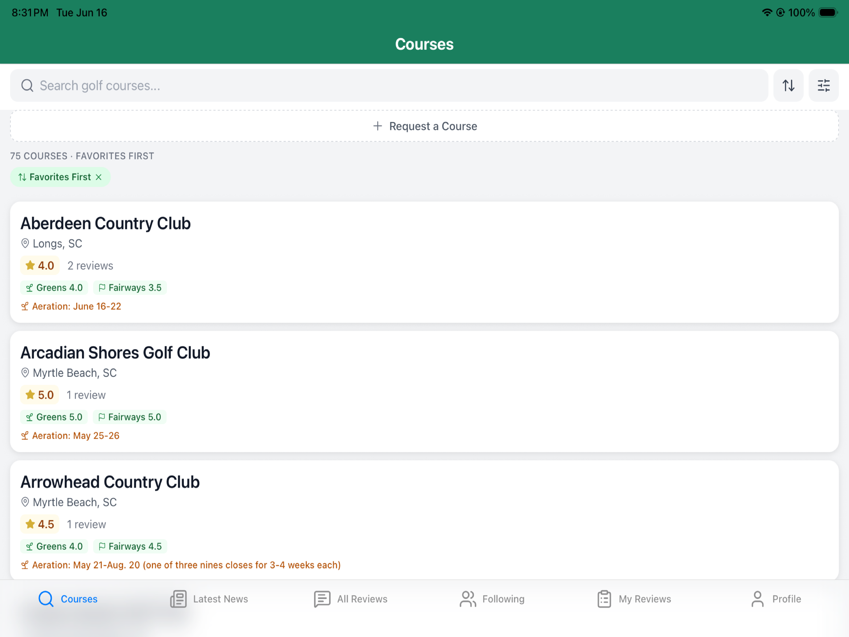 Golf Course Condition Reviews screenshot 11