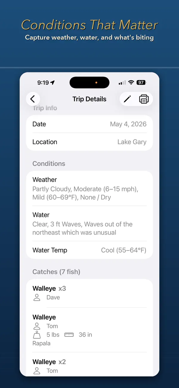 Screenshot #3 pour Fisherman's Log Book