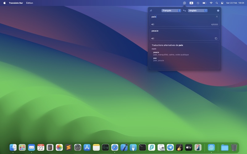 Screenshot #1 pour Translate Bar – traducteur