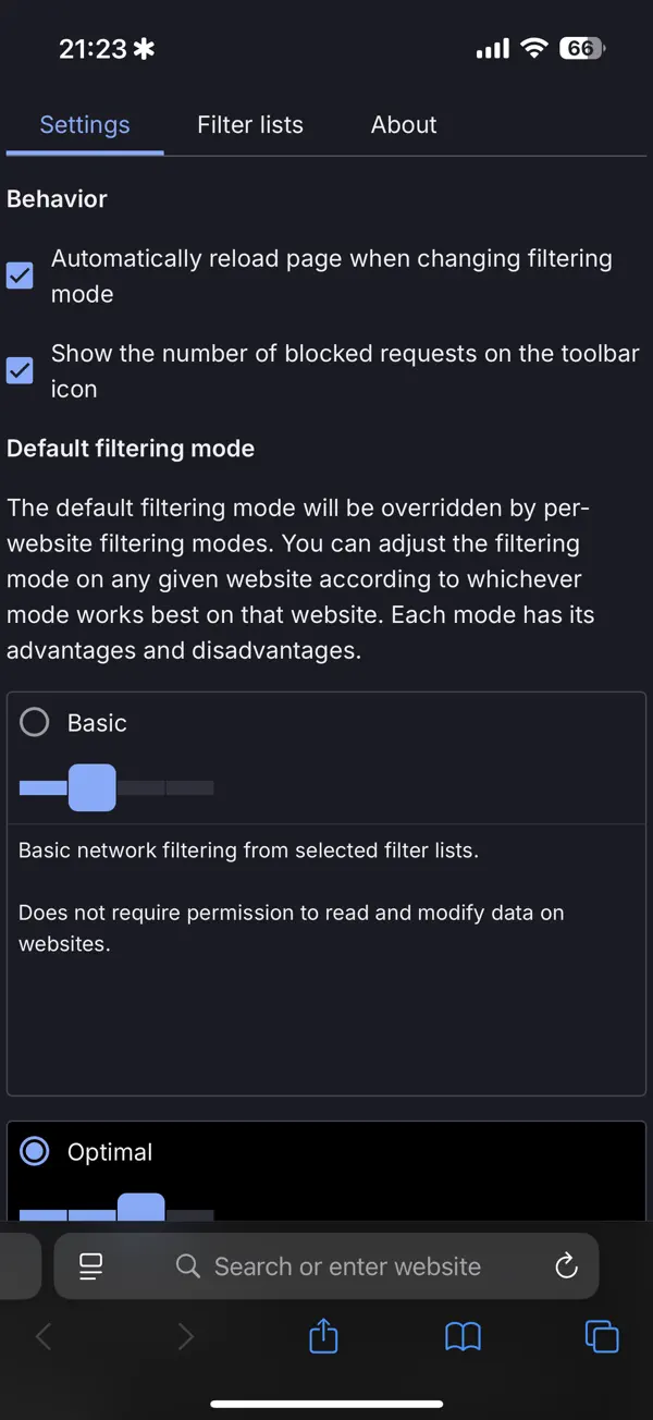 uBlock Origin Lite iPhone App Screenshot 2 – Dienstprogramme