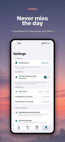 OhakaGo: Grave Visit Tracker screenshot