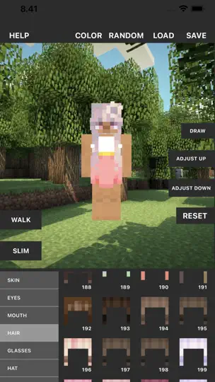 Capture d'écran de Custom Skin Creator sur iPhone 7