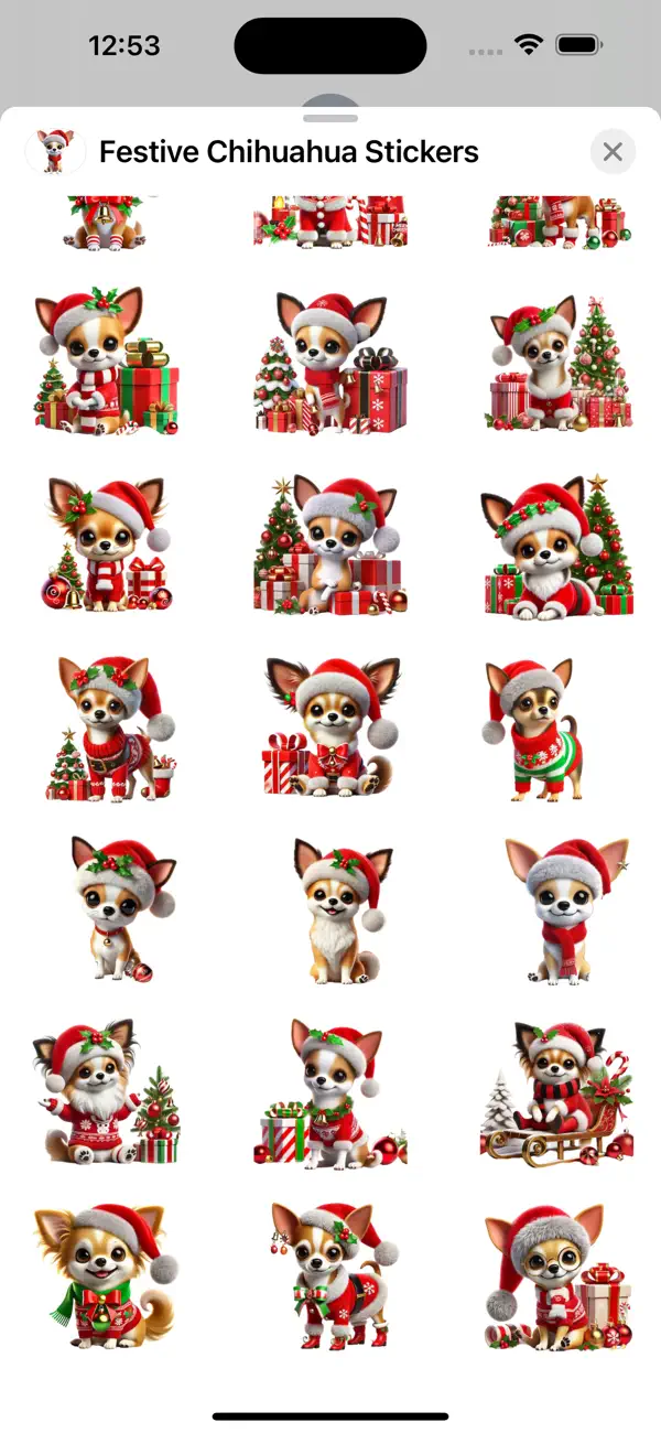 Screenshot #3 pour Festive Chihuahua Stickers