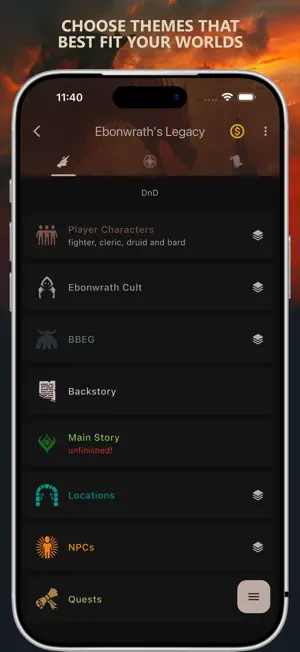 RPG Notebook: Campaign Manager screenshot 2